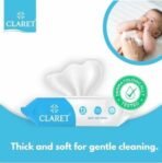 Claret Baby Wet Wipes, 99% Purified Water wipes, Aloe Barbadensis ,Gentle & Soap-Free, Prevents Rashes & Redness, Dermatologically Tested Baby wet wipes, Alcohol-Free wipes for entire body , Pack of 3 (72 Wipes/each) - Fast UK Delivery - Image 5