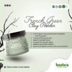 Beaface French Green Clay Powder For Skincare Face Masks, Face Scrubs, Body Cleansers | Natural Mask Powder For All Skin Types & Unisex use | French Green Clay Powder for Glowing Skin (100 gm) - Image 4