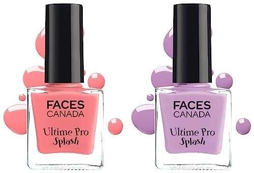 uk41zSVamYjQL-1.jpg FACESCANADA Splash Glossy Finish Nail Enamel Set Of 2 - Viola & Ballerina (16Ml) - Fast UK Delivery - Image 1
