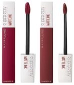 Maybelline New York Super Stay Matte Ink Liquid Lipstick, 115 Founder, 5g & Maybelline New York Super Stay Matte Ink Liquid Lipstick, 50 Voyager, 5ml - Fast UK Delivery - Image 2