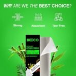 Beco Reusable Bamboo Kitchen Towel/Tissue Roll (Reusable upto 2000 times)- 20 sheets|Soft & Highly absorbent| Ecofriendly-No Trees Cut| Better alternative to Paper Tissue Roll - Fast UK Delivery - Image 3