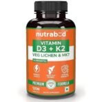 Nutrabud Vitamin D3 K2 Supplement - 120 Veg Tablets - Plant Based Vitamin D3 from Vegetarian Lichen & K2 as MK7 for Men, Women (Tablet, 120 Count (Pack of 1)) - Fast UK Delivery - Image 2