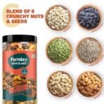 Farmley Snack Mix | 405g | 6 Superfood in 1 Mix | Dry Fruits Mix, Mixed Nuts, Mixed Dry Fruits, Dry Fruits, Nuts and Seeds Mix, Almonds, Cashew, Pumpkin & Sunflower Seeds, Guilt free Snack (Pack of 1) - Fast UK Delivery - Image 6