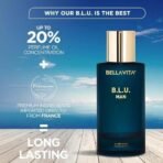 Bella Vita Luxury B.L.U Men Eau De Parfum Liquid Perfume With Lemon, Apple, Musk|Fresh, Refreshing, Energising Long Lasting Edp Fragrance Scent 100Ml - Fast UK Delivery - Image 5
