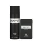 DENVER Black Code Pocket Perfume - 18ML & Black Code Deodorant - 200ML (Combo Pack of 2) | Long Lasting Deo Body Spray for Men - Fast UK Delivery
