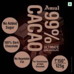Amul 99% Dark Chocolate, 125g Pack of 2 - Fast UK Delivery - Image 4