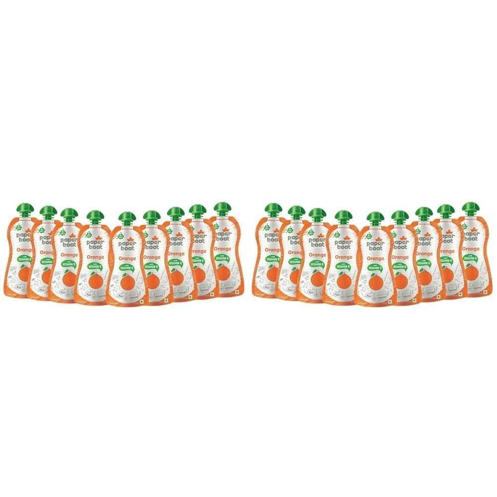 uk510xOF9AXqL-1-1.jpg Paper Boat Orange Juice, Enriched with Vitamin D, No Added Preservatives and Colours (Pack of 18, 150ml each) - Fast UK Delivery - Image 1