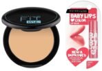 Maybelline New York Matte Compact Powder For All Skin Types, With Spf To Protect Skin From Sun, Absorbs Oil, Fit Me, 128 Warm Nude, 8G & New York Baby Lips Lip Balm, Cherry Kiss, 4 Gram,Beige - Fast UK Delivery