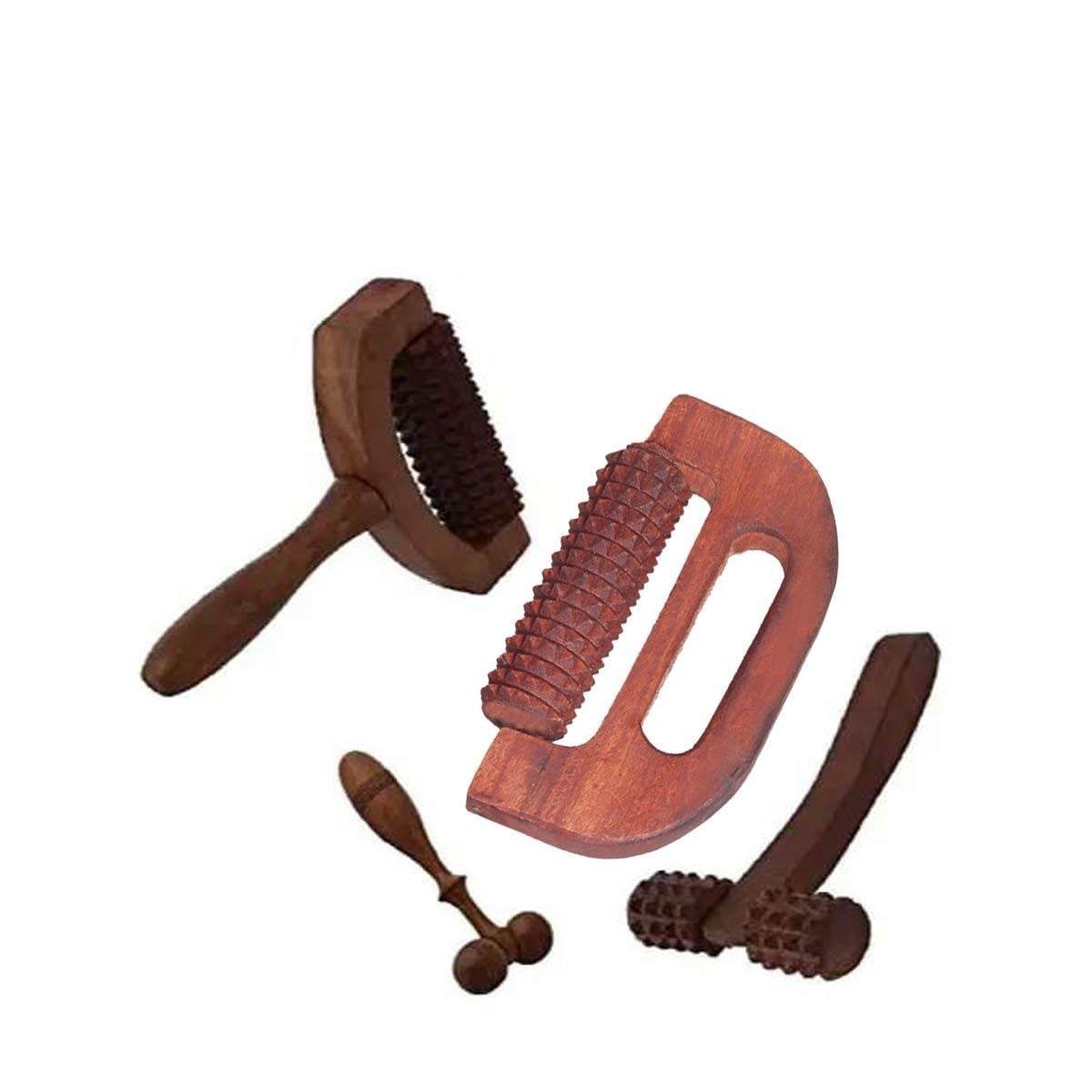 uk5128vCnykNL-1-1.jpg FA INDUSTRIES Handle massager (5x3) cm, Face massager and Neck massager (5 x 2.5 cm) T-massager (8x6) cm, set of 4 Brown colour (Only Massager Manufacturering) - Fast UK Delivery - Image 1