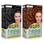 Nisha Cream Hair Color Combo Pack 120g, Natural Black and Golden Brown, Permanent Hair Color for Women and Men - Fast UK Delivery - Image 2