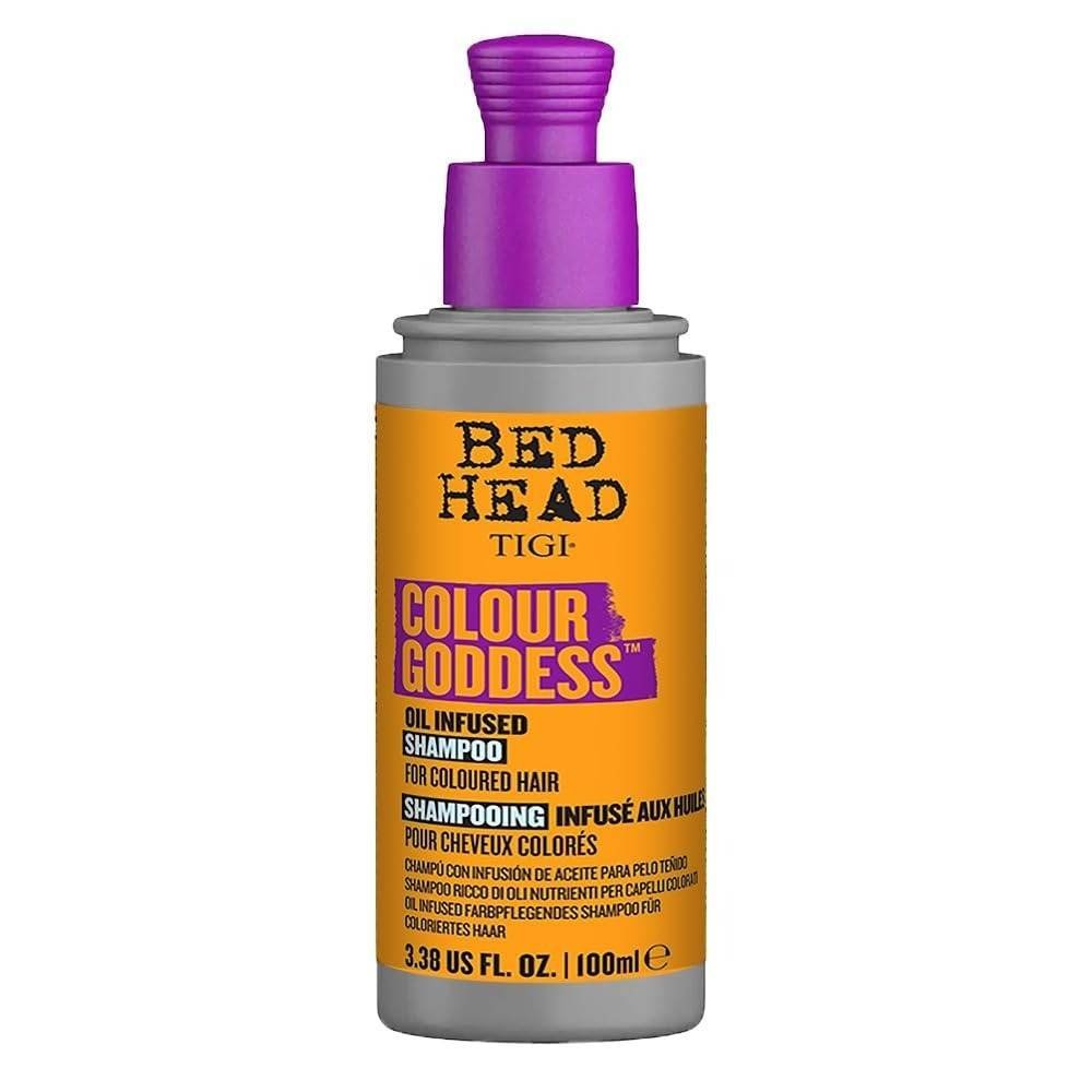 uk512qgy6boL-1.jpg Bed Head TIGI Colour Goddess Oil Infused Shampoo For Coloured Hair With Coconut and Almond Oil, Colour Protection Shampoo with Keratin for Long-Lasting Hair Colour, Repairs and Hydrates Damaged Hair, Creamy Toffee Fragrance, 100ml - Fast UK Delivery - Image 1