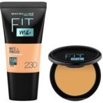 Maybelline New York Liquid Matte Foundation Medium Coverage For All Skin Types 230 Natural Buff & New York Compact Pressed Powder 230 Natural Buff, 8G, Pack Of 1 - Fast UK Delivery