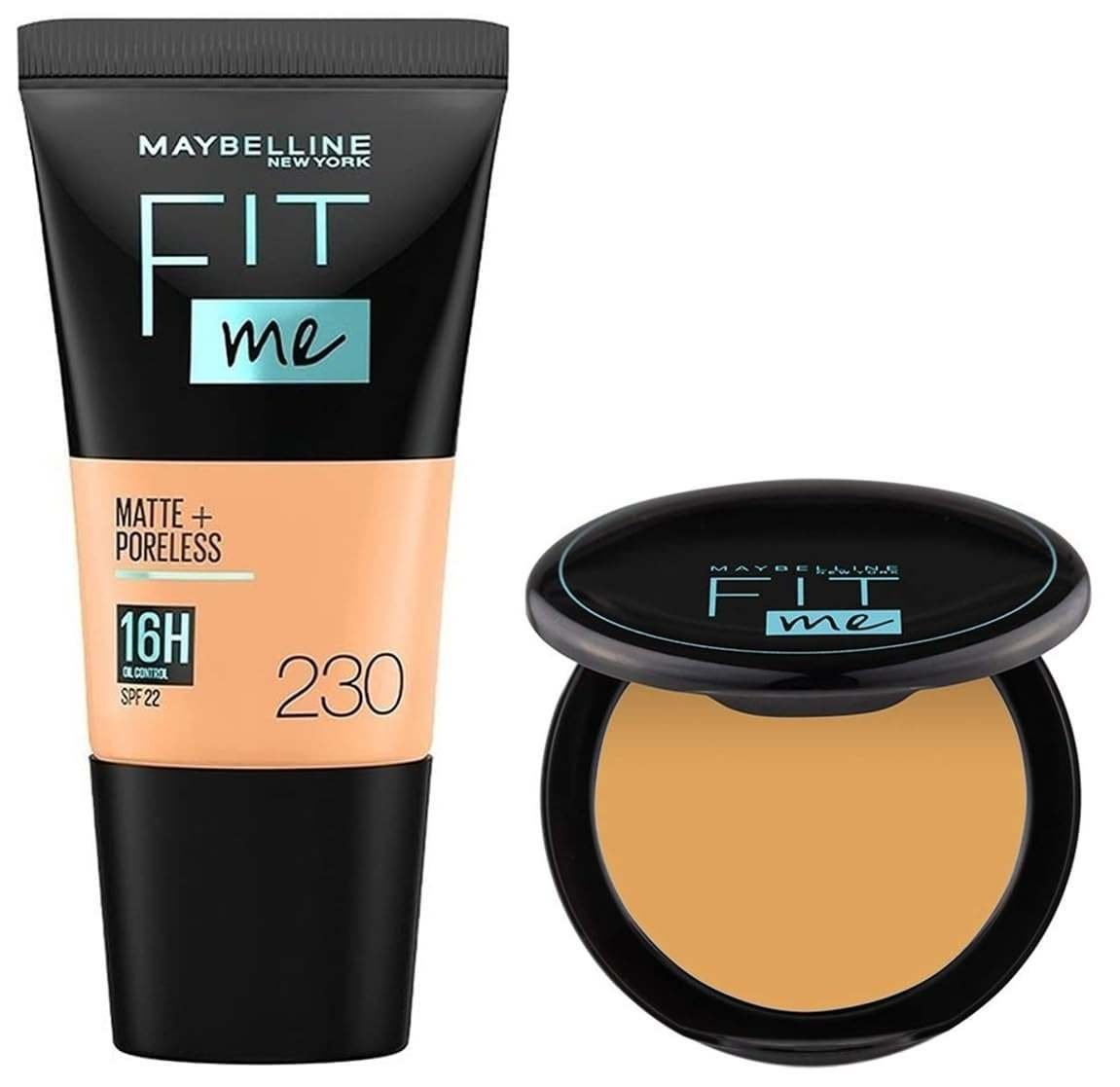uk512rQX6jnZL-1.jpg Maybelline New York Liquid Matte Foundation Medium Coverage For All Skin Types 230 Natural Buff & New York Compact Pressed Powder 230 Natural Buff, 8G, Pack Of 1 - Fast UK Delivery - Image 1