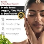 HEALTH VEDA ORGANICS PRIVATE LIMITED Vitamin E, 60 Veg Capsules For Skin And Hair, With Argan & Aloe Vera, Antioxidant Support, Naturally Nourished Skin & Hair For Men & Women - Image 5