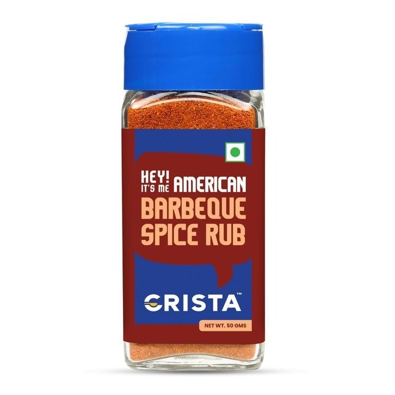 uk5133-UlYceL-1-1.jpg CRISTA American Barbeque Spice Rub | International Spices Blend | BBQ Seasoning for Vegetables & Paneer | Zero added Colours, Fillers, Additives & Preservatives | 50 gms - Image 1