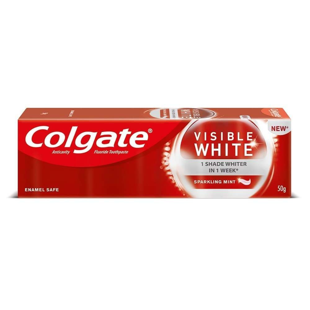 uk513HmtYTH5L-1.jpg Colgate Visible White Toothpaste (50g) Teeth Whitening Starts in 1 week, Safe on Enamel, Stain Removal Tooth Paste and Minty Flavour for Fresh Breath. - Fast UK Delivery - Image 1