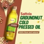 Saffola Cold Pressed Groundnut Oil | 100% Cold Pressed Groundnut Oil | Helps Lower Cholesterol, Goodness of Omega 6 & Authentic Seed Flavour | 1L Pet Bottle - Fast UK Delivery - Image 4