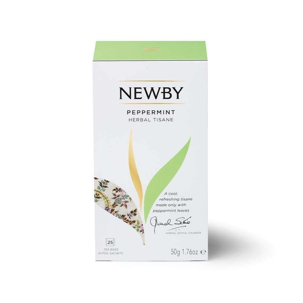 uk513qxIc6moL-1.jpg Newby Peppermint Herbal Tisane, 25 Biodegradable Tea Bags, Soothing Peppermint Leaves With Fresh Minty Taste | Iced Tea | Cooling Tea | 50 g - Fast UK Delivery - Image 1