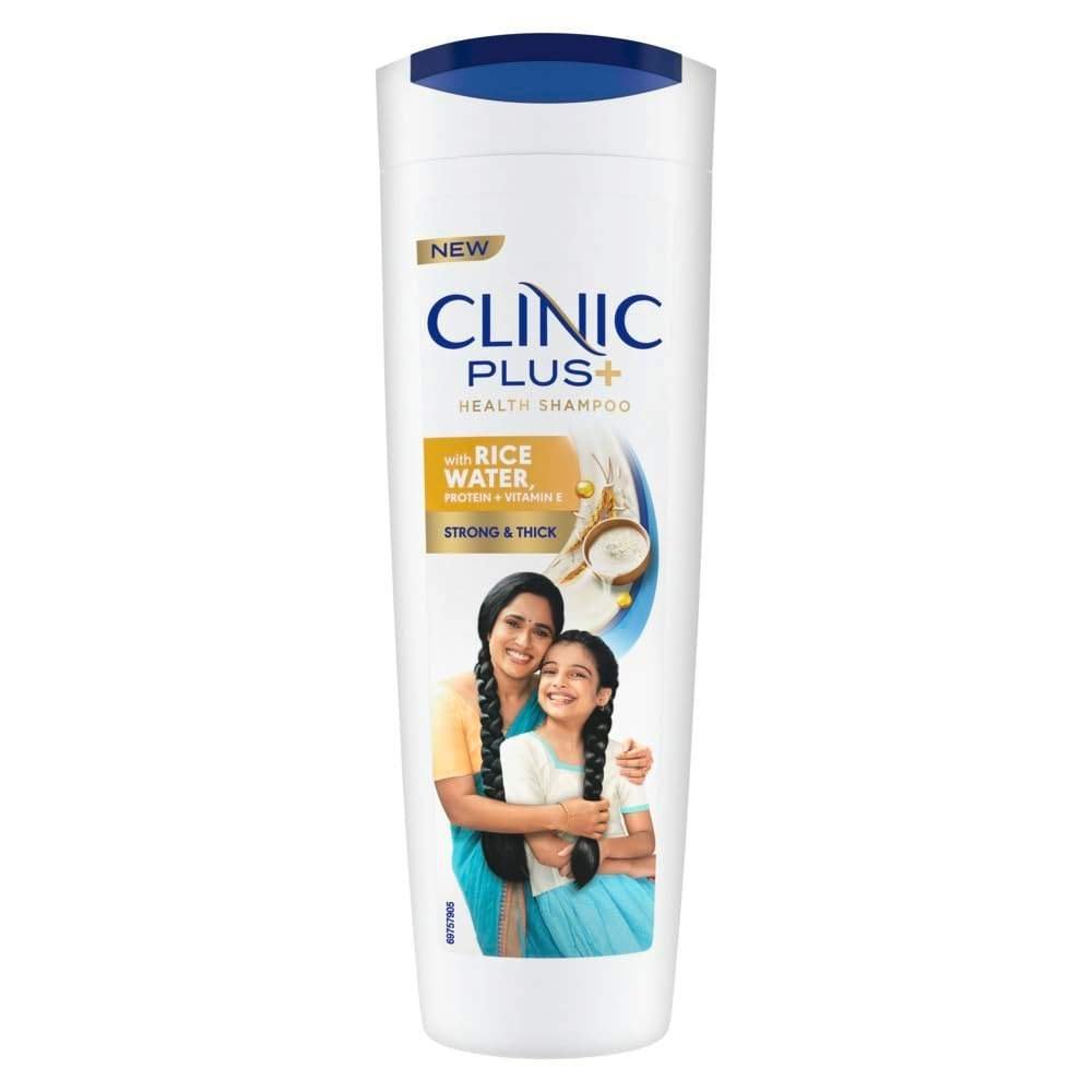 uk513t-6WY17L-1-1.jpg Clinic Plus Strong & Thick Shampoo with Rice water,Protein & Vitamin E for Hair Strengthening, Breakage Reduction and Thicker Hair,355 ml. - Fast UK Delivery - Image 1