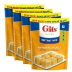 Gits Instant Khaman Dhokla Snack Mix, Pure Veg, Indian Snack Mix, 720g (Pack of 4, 180g Each) - Fast UK Delivery - Image 2