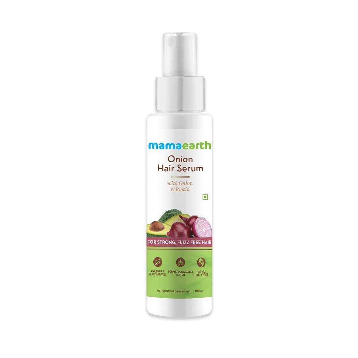 uk514WSMlX5VL-1.jpg Mamaearth Onion Hair Serum For Silky & Smooth Hair, Tames Frizzy Hair, with Onion & Biotin for Strong, Tangle Free & Frizz-Free Hair - 100 ml - Fast UK Delivery - Image 1