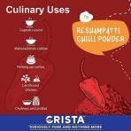 CRISTA Reshampatti Chilli Powder | Laal Mirch Powder with Natural Oils | Zero added Colours, Fillers, Additives & Preservatives | Spicy Grade | 500 gms - Image 4