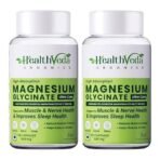 HEALTH VEDA ORGANICS PRIVATE LIMITED High Absorption Magnesium Glycinate, 550mg | 120 Veg Capsules | Supports Nerve & Muscle Health | Improves Sleep Quality | For Both Men & Women (Pack of 2) - Fast UK Delivery - Image 2