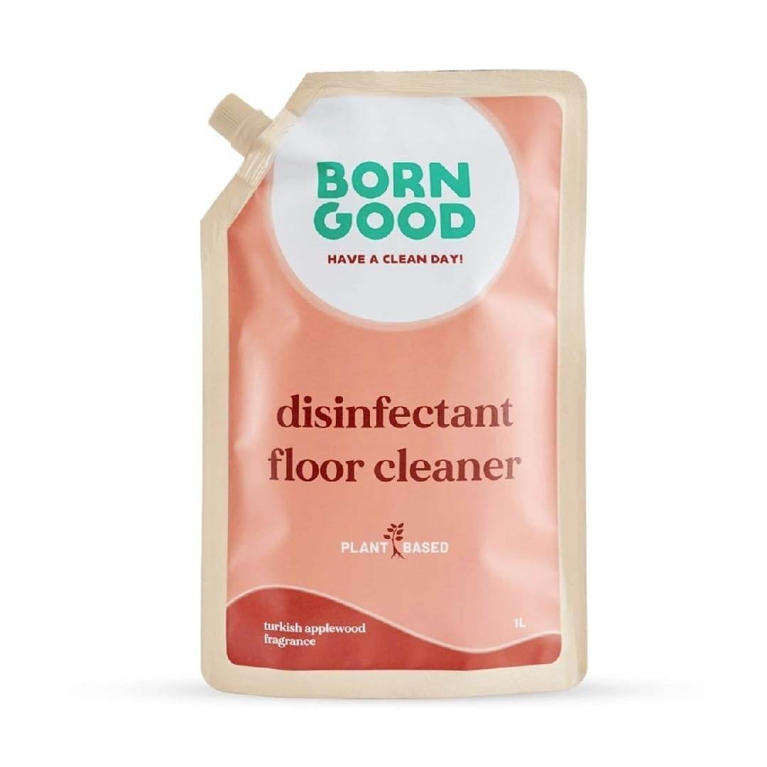 uk514me30TT1L-1-1.jpg Born Good Plant Based Turkish Applewood Fragrance Disinfectant Liquid Floor and Surface Cleaner, Biodegradable, Non-Toxic And Eco-Friendly - 1 Ltr (Pack of 1) Refill Pouch - Fast UK Delivery - Image 1