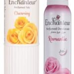 Enchanteur Romantic Perfumed Deo Spray for Women, 150ml & Charming Perfumed Talc for Women, 250g with Roses, Muguets & Cedarwood Extracts - Fast UK Delivery