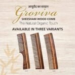 Groviva Sheesham Wood Comb 13 FC | For Hair Growth, hair fall, Dandruff Control | Hair Straightening | Frizz Control | Comb for Men & Women | Oil Treated | Wide Tooth (Pack of 2) - Fast UK Delivery - Image 5