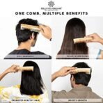 Bella Vita Organic Neem Wooden Comb Dual Teeth for Tangle Free Curls, Healthy Scalp, Hair Growth, Hairfall & Dandruff Control for Men & Women Medium - Fast UK Delivery - Image 3