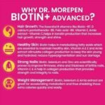 DR. MOREPEN Biotin+ Tabs | With Multivitamins, Amino Acids, Natural Extract of Amla, Turmeric & Green Tea, Bhringraj & Brahmi | (60 Tablets) - Fast UK Delivery - Image 4