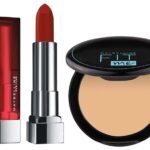 Maybelline New York Full Coverage Matte Lipstick,Intense Colour,677 Noho Amber,3.9Gm&Oli Control Powder For All Skin Types,With Spf To Protect Skin From Sun,Absorbs Oil,128 Warm Nude,6G,Pack Of 1 - Fast UK Delivery