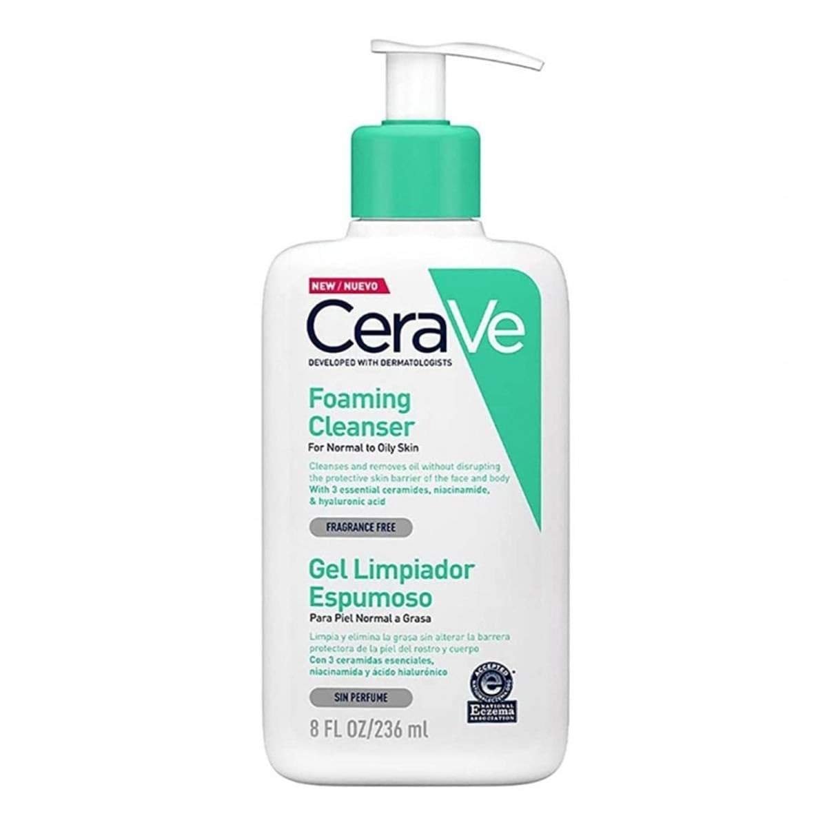 uk515t92kBhL-1.jpg CeraVe Foaming Cleanser For Normal To Oily Skin (236ml) - Dermatologist-Developed Facewash | Non-Comedogenic And Fragrance-Free Cleansers For Acne-Prone Skin - Fast UK Delivery - Image 1