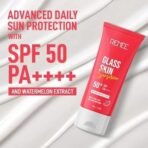 RENEE Glass Skin Gel Sunscreen SPF 50, UVA & UVB Protection, Lightweight, Hydrating & Non-Sticky, Zero White Cast, For Radiant, Supple Skin, Infused with Watermelon, Beetroot & Hyaluronic Acid 50gm - Fast UK Delivery - Image 3