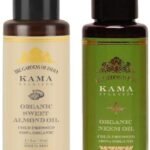 Kama Ayurveda Organic Sweet Almond Oil (50ml - In) & Kama Ayurveda Organic Neem Oil Combo - Fast UK Delivery