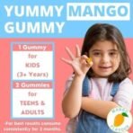 Nutrabud Multivitamin Gummies for Kids, Men, Women, Adults | No Added Sugar | For- Healthy Growth, Immunity & Energy | Mango Flavor Veg Gummy Bears Supplement - 60 Count (Pack Of 1) - Fast UK Delivery - Image 4