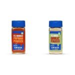 CRISTA Essential Ground Spices Combo - 2 | Paprika Powder X 1, 45 gms & Garlic Powder X 1, 45 gms | No Added Colours, Fillers & Preservatives | Pack of 2