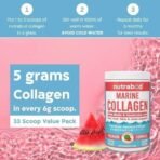 Nutrabud Japanese Marine Collagen Powder Supplement for Women,Men|No Added Sugar|Supports Skin Radiance,Healthy Hair,Nails & Joints|Hydrolyzed Collagen Peptides (Watermelon,200 grams) - Fast UK Delivery - Image 6