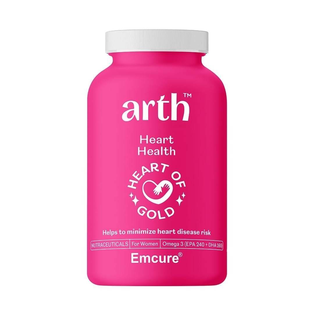 uk516yzO402GL-1-1.jpg Arth Heart Health Omega 3 Supplement helps to Maintain Heart Health, Immunity & Skin | 1000mg Omega 3 with (EPA 240 + DHA 160) | Plant Based | 30 vegetarian capsules - Fast UK Delivery - Image 1