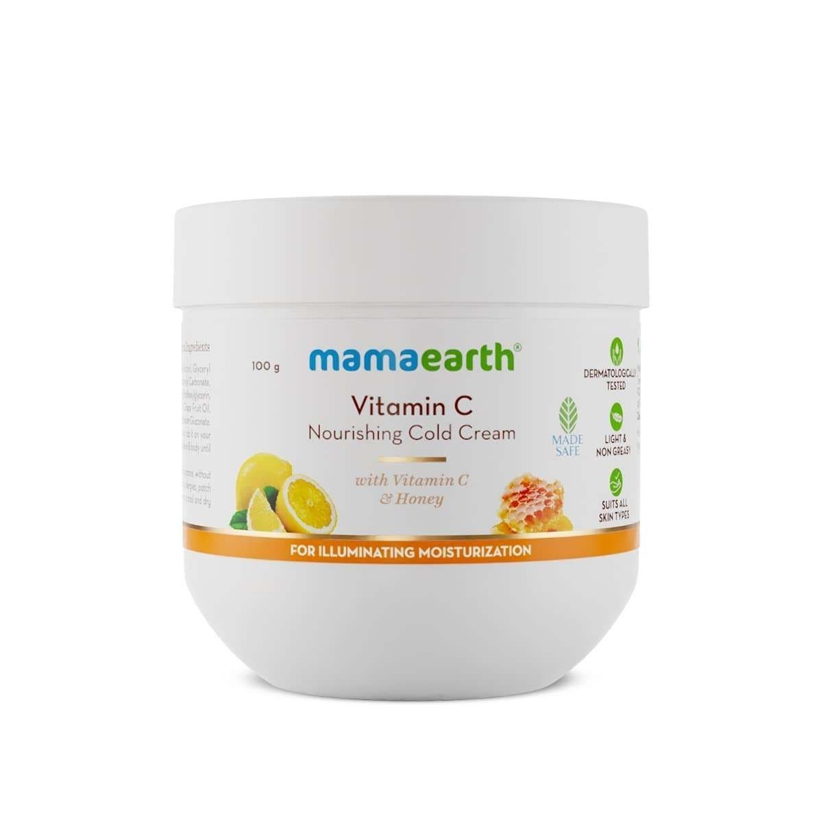 uk516z1WgwGtL-1.jpg Mamaearth Vitamin C Nourishing Cold Cream for Face & Body with Vitamin C & Honey for Illuminating Moisturization 100g - Fast UK Delivery - Image 1