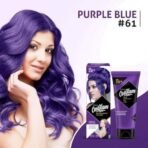 Nisha Cosglam Semi Permanent Hair Color for Unisex, Infused Conditioner, Glossy Finish, No Ammonia, No Peroxide & Non Oxidative, Vegan Highlights Hair Dye 120g #61 Purple Blue - Fast UK Delivery - Image 4