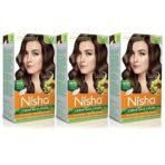 Nisha Cream hair color (120 ml/each) with Rich, Bright, Long Lasting Shine Hair Color NO AMMONIA Cream FORMULA smooth care for your precious hair! Dark Brown 3 (Pack of 3) Fast Shipping to USA & Canada - Image 2