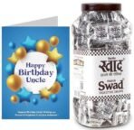 Swad Happy Birthday Uncle Gift with Card (Swad Digestive Candy 200 Jar & 1 Greeting card) - Fast UK Delivery - Image 2
