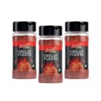 Kwality Chilli Flakes 45 g Each (Pack of 3) | Premium Crushed Red Chilies in Glass Jar, All-Natural Aromatic Spice for Pizza, Pasta, Salads, Soups & Everyday Cooking - Fast UK Delivery