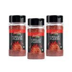 Kwality Chilli Flakes 45 g Each (Pack of 3) | Premium Crushed Red Chilies in Glass Jar, All-Natural Aromatic Spice for Pizza, Pasta, Salads, Soups & Everyday Cooking - Fast UK Delivery