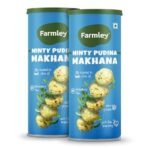 Farmley Roasted Makhana, Minty Pudina Flavour | 77g Each | Healthy Snack Roasted in Olive Oil | Guilt-Free & Crunchy Munchies | Pack of 2 - Fast UK Delivery - Image 2