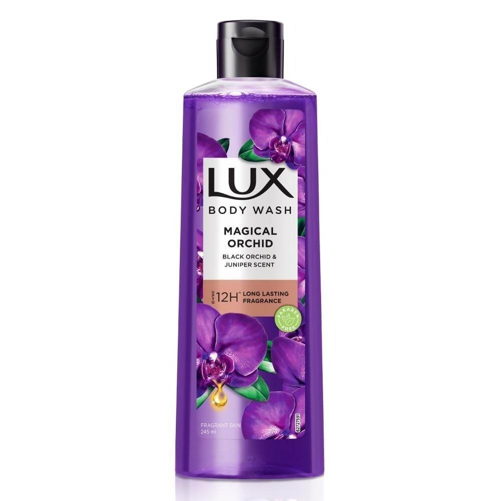 uk519F-xKJwdL-1-1.jpg Lux Shower Gel, Black Orchid Fragrance & Juniper Oil Bodywash, With Glycerine For Soft Skin, Long Lasting Fragrance, Paraben Free, 245 Ml - Fast UK Delivery - Image 1