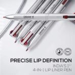 RENEE Draw 4-4-in-1 Lip Liner, Four Shades Pinks, Brown, Nude & Red in One Pen - Highly Pigmented, Rich Texture, Matte Finish, One-swipe Application & Travel-friendly - Fast UK Delivery - Image 6