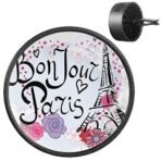 Bonjour Paris Eiffel Tower With Flowers Aromatherapy Air Freshener Vent Clip for Car Office Home Pack 2, Orchid - Fast UK Delivery - Image 3